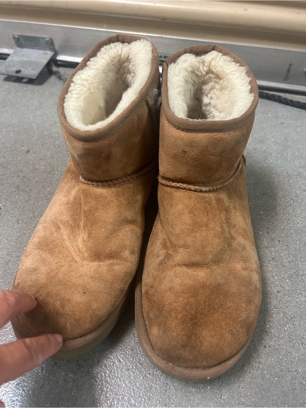 UGG Chestnut Suede Boots with Shearling Lining